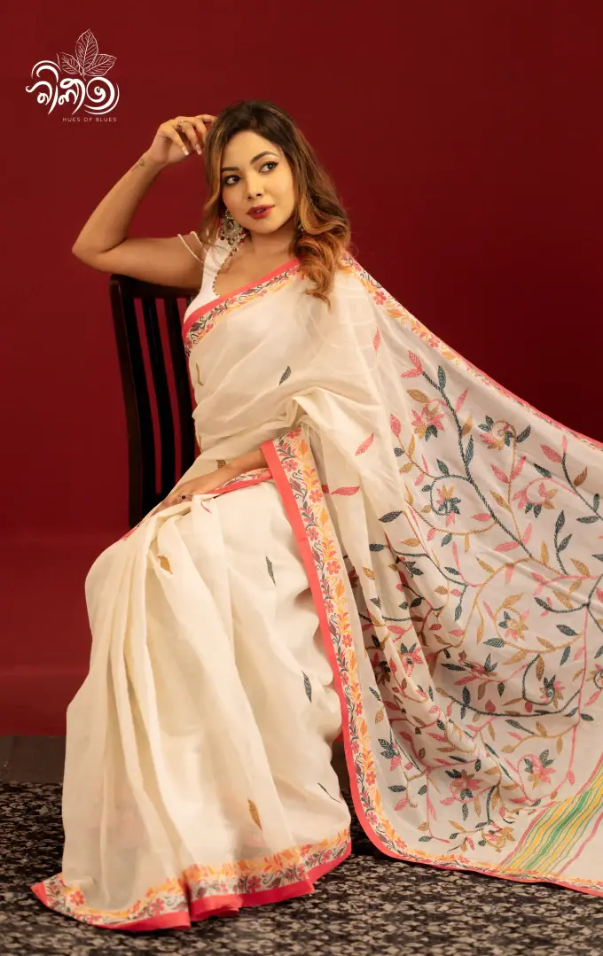 Kantha Stitched Saree W - Image 2