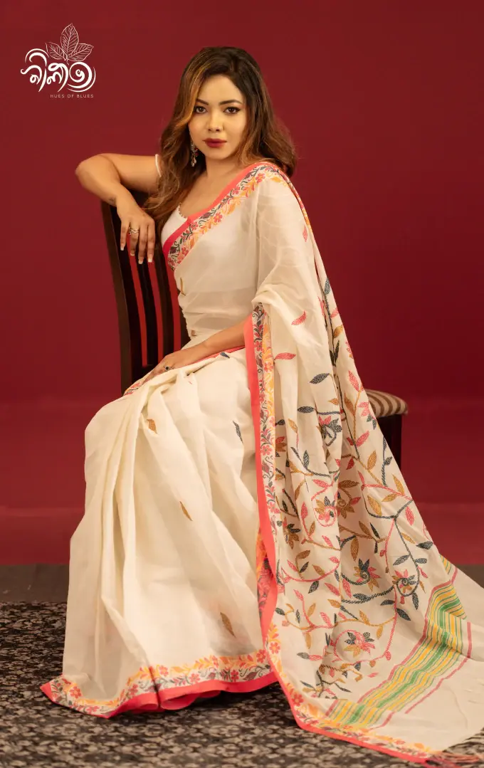 Kantha Stitched Saree W - Image 4