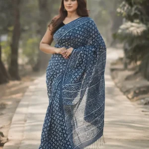 Khadi Dye Saree Bl
