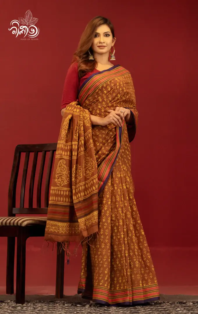 Khadi Dye Saree K - Image 4